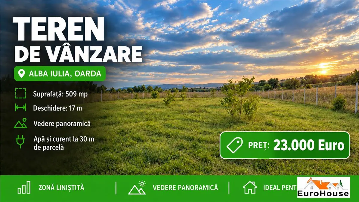 Teren intravilan de vânzare în Alba Iulia, zona Oarda, 509 mp, fotografia 1