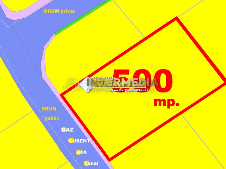 500 mp Teren Alba Micesti d= 16m PUZ Drum Public Apa CANAL Gaz Curent in fata, fotografia 1