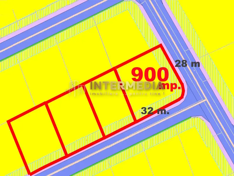 Teren INTRAVILAN 900 mp. 2 fronturi Stradale 28m CETATE Lidl-Schit Asfalt Canal, fotografia 3