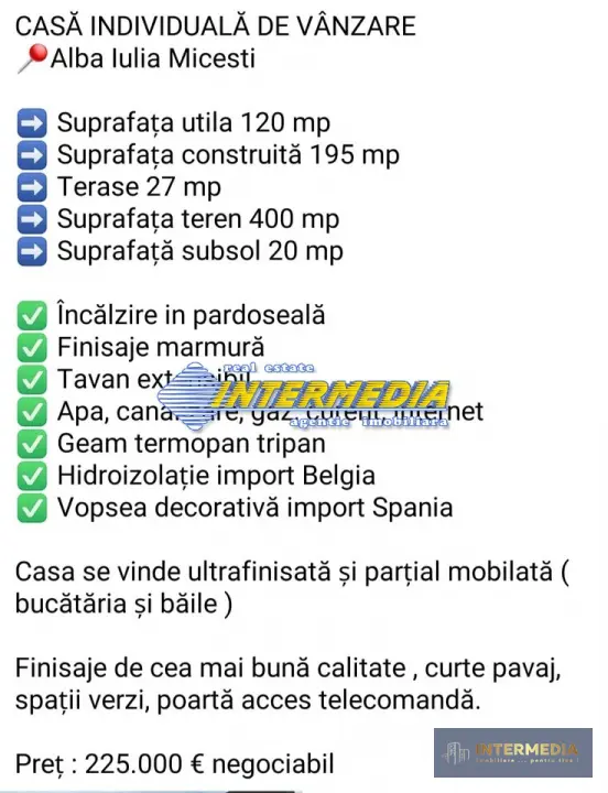 Casa Noua de vanzare pe un nivel zona Alba Micesti, fotografia 1