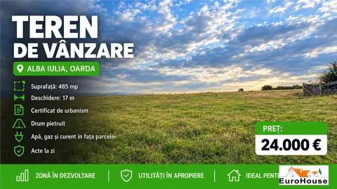 Teren Intravilan De Vanzare I Alba Iulia Oarda I 485mp I
