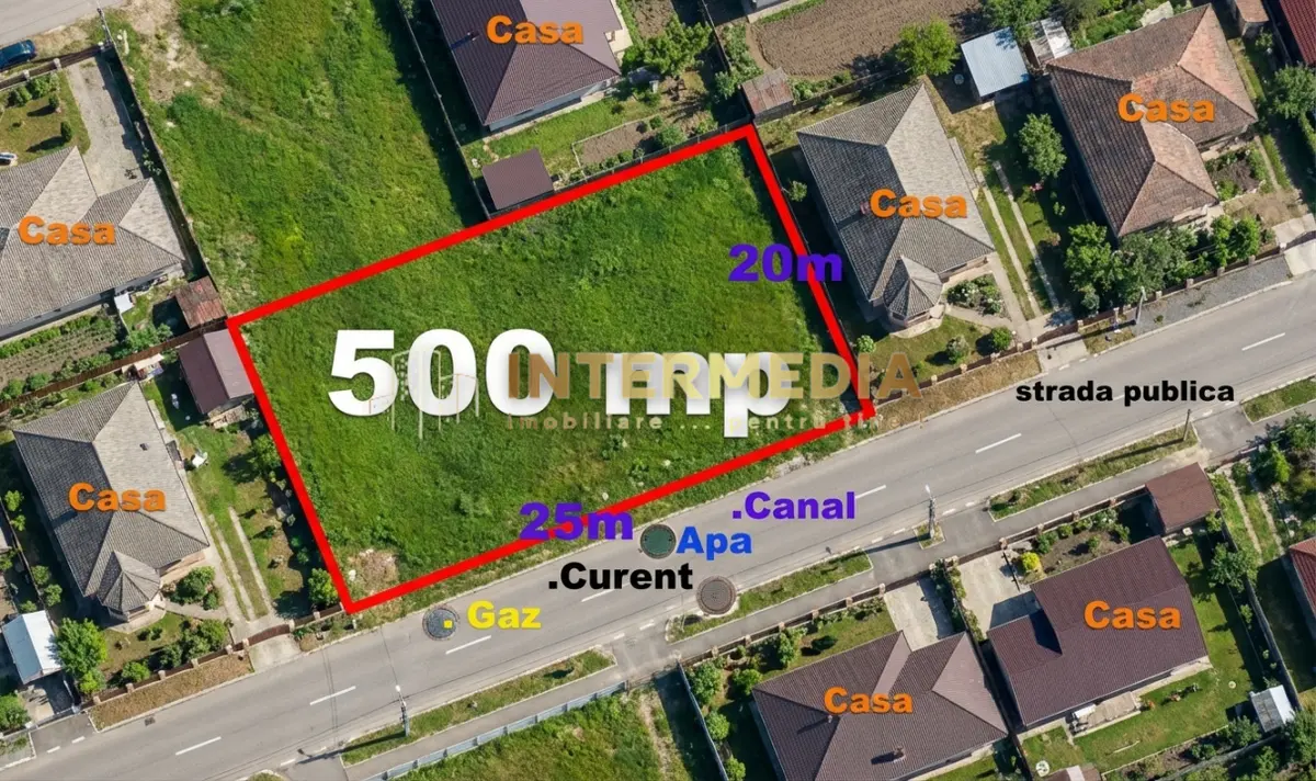 Teren intravilan construibil 500 mp, d=25 m Alba-Micesti, cu toate utilitati, fotografia 2