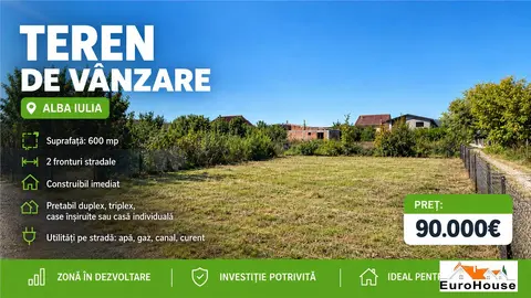 Teren Intravilan De Vanzare I Alba Iulia I 600mp I