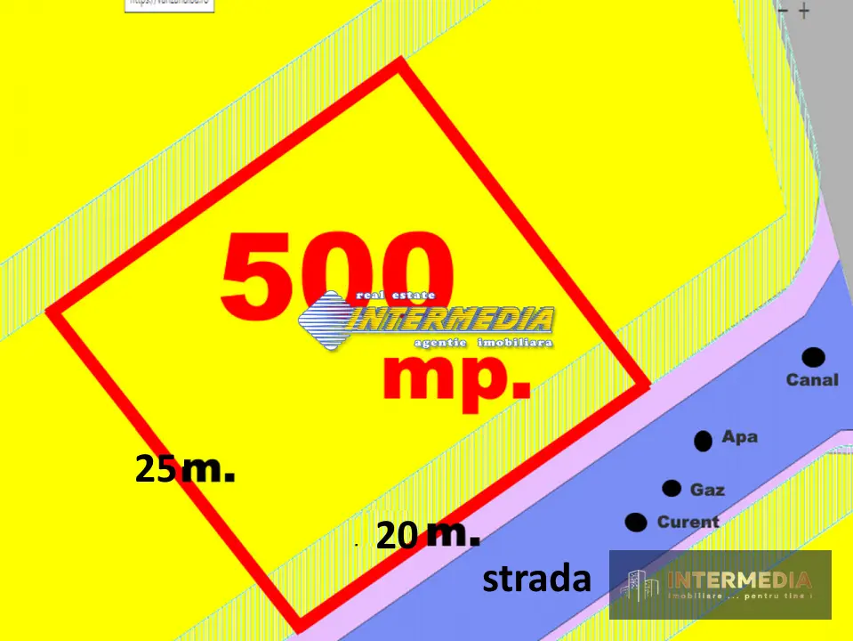 Teren Intravilan 500 mp. Latime 20 m. Zona Micesti-Apuseni PUZ toate utilitatile, fotografia 3