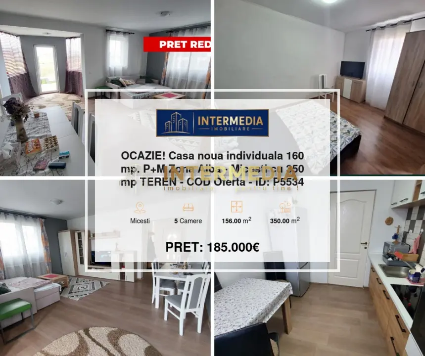 OCAZIE! Casa noua individuala 160 mp. P+M Zona Alba - Micesti cu 350 mp TEREN, fotografia 1